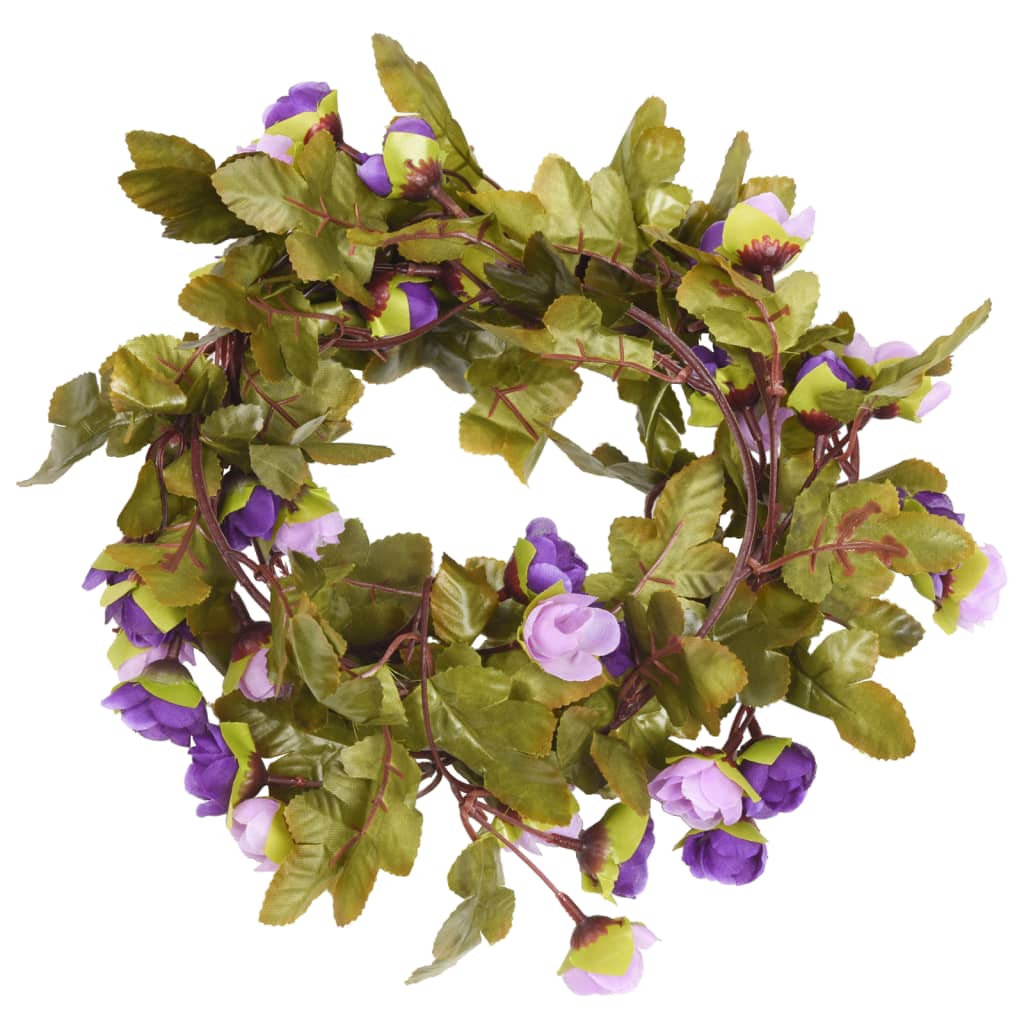 vidaXL Blumengirlanden Blumen 6 Stk. Helllila 215 cm