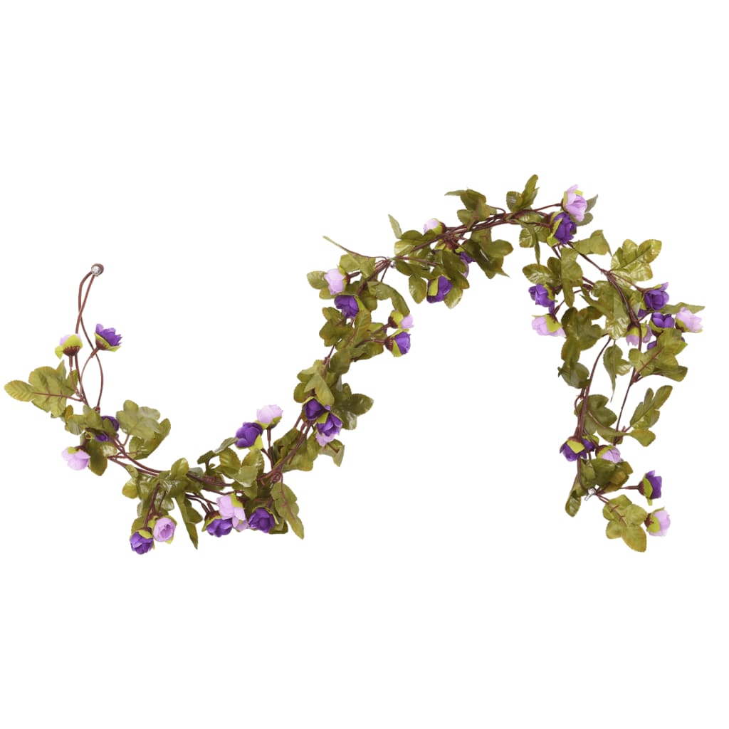 vidaXL Blumengirlanden Blumen 6 Stk. Helllila 215 cm