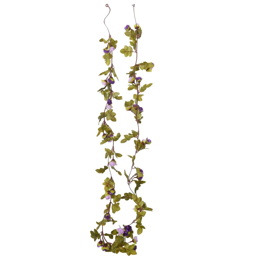 vidaXL Blumengirlanden Blumen 6 Stk. Helllila 215 cm