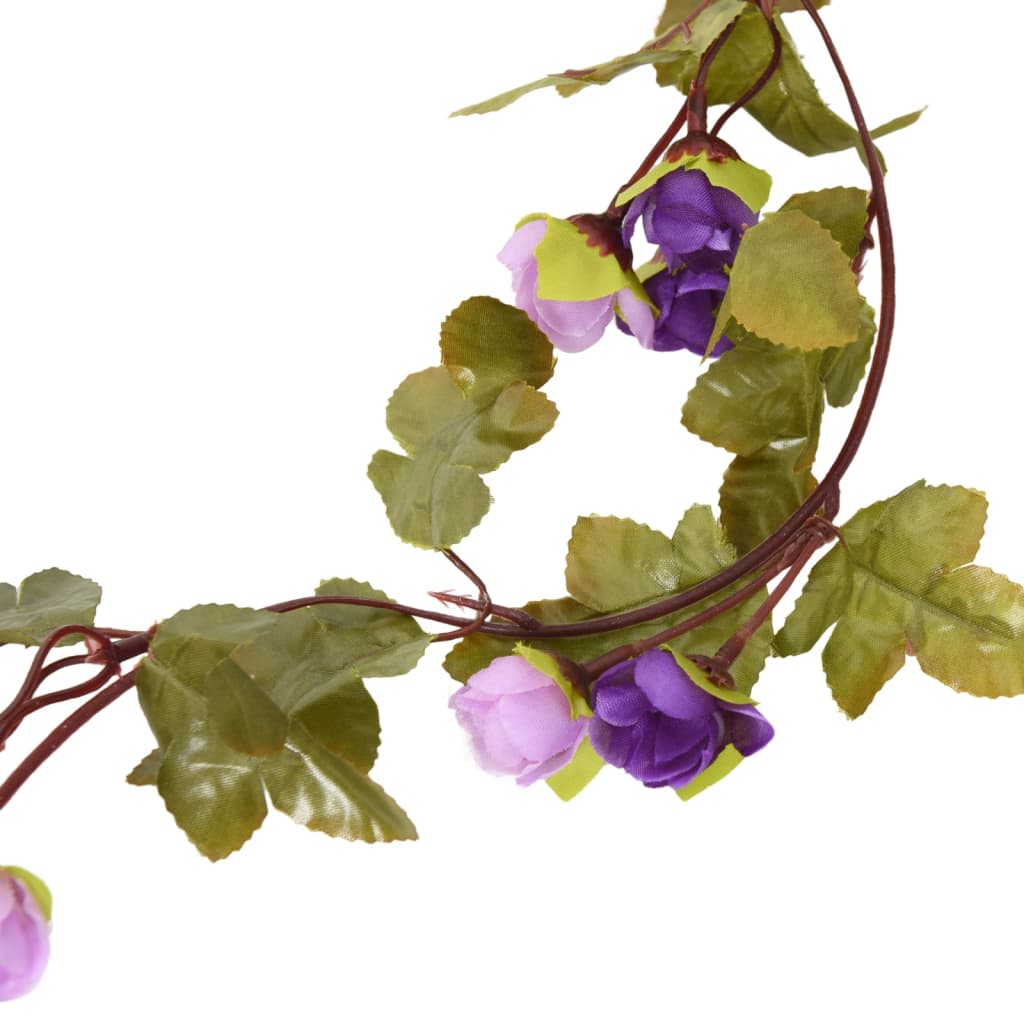 vidaXL Blumengirlanden Blumen 6 Stk. Helllila 215 cm