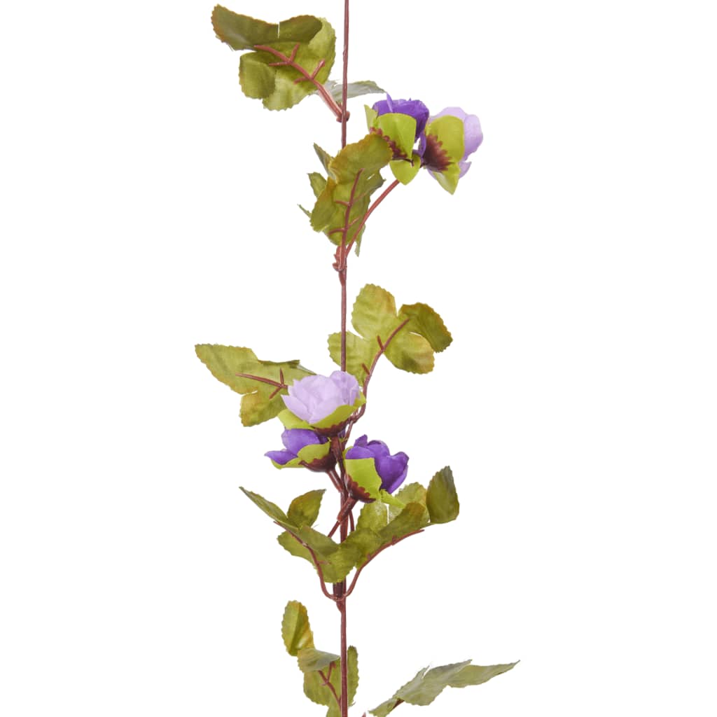 vidaXL Blumengirlanden Blumen 6 Stk. Helllila 215 cm