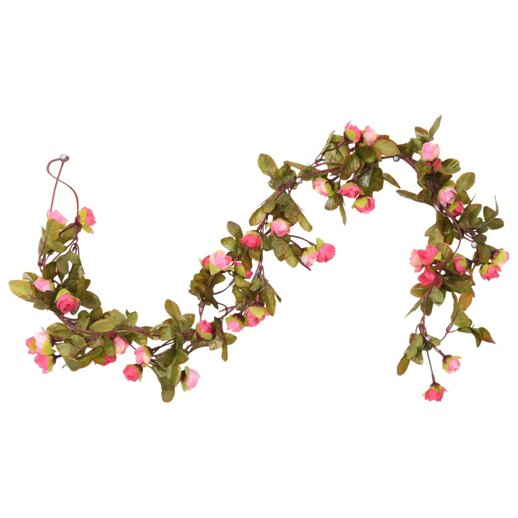 vidaXL Blumengirlanden Blumen 6 Stk. Rosenrot 215 cm