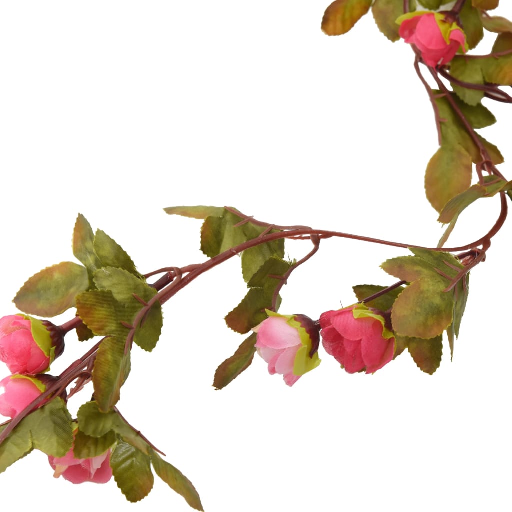 vidaXL Blumengirlanden Blumen 6 Stk. Rosenrot 215 cm
