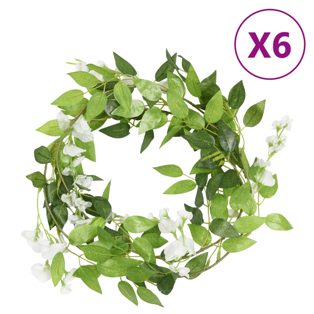 vidaXL Blumengirlanden Blumen 6 Stk. Rosa 240 cm
