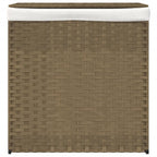 vidaXL Wäschekorb mit 2 Fächern 53x35x57 cm Poly Rattan