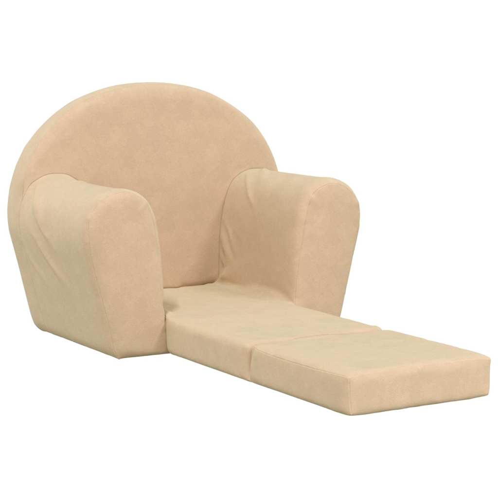 vidaXL Schlafsofa für Kinder Creme Weicher Plüsch
