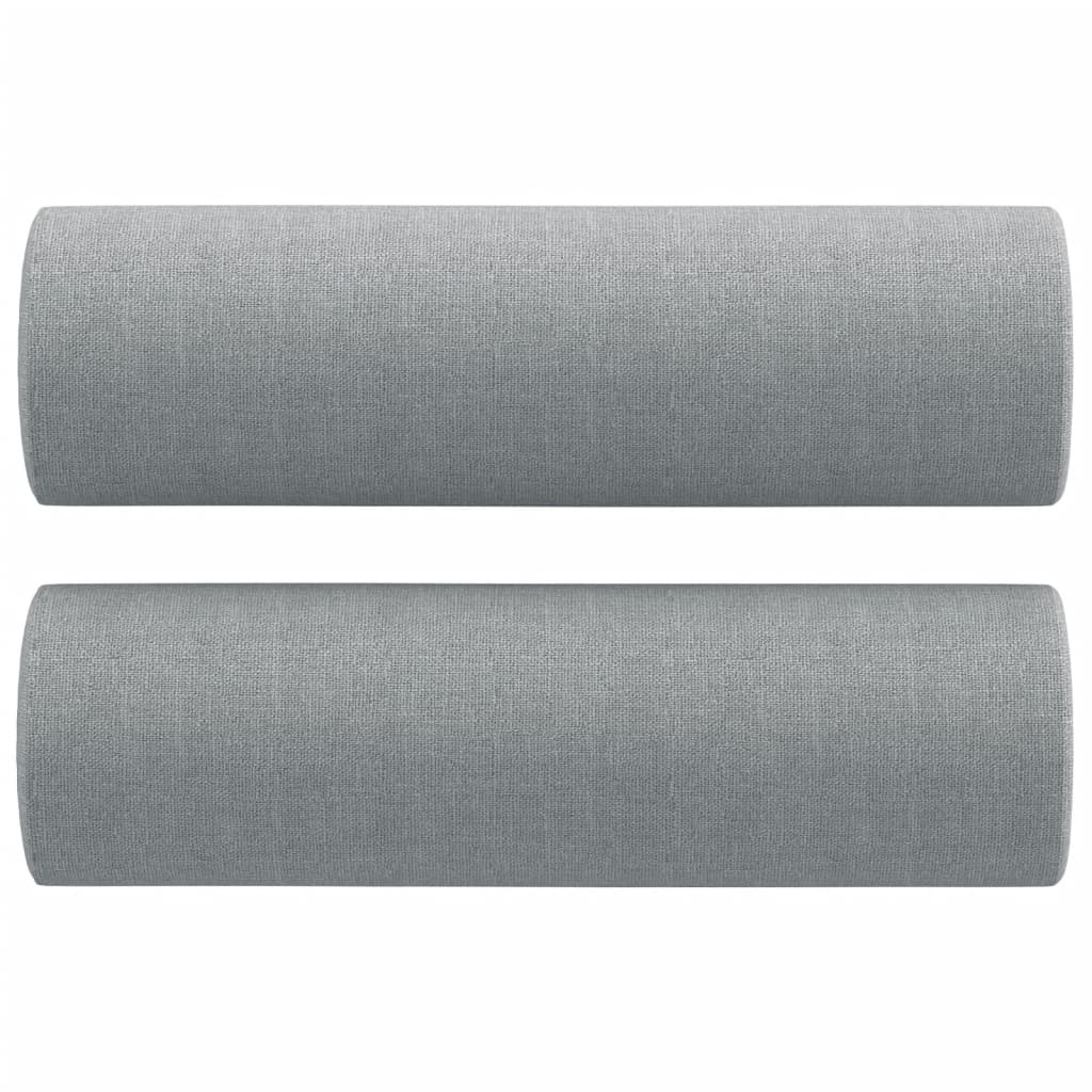 vidaXL 3-Sitzer-Sofa mit Zierkissen Hellgrau 180 cm Stoff