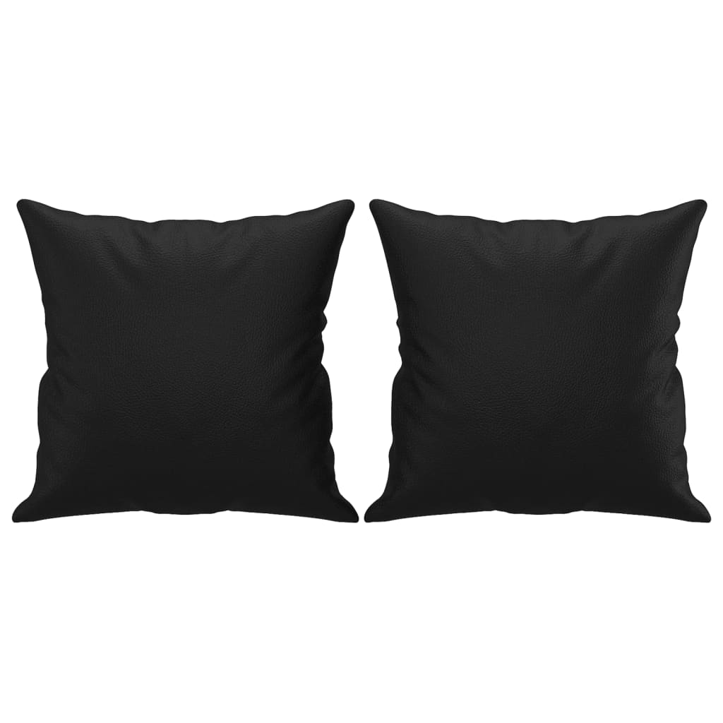 vidaXL 3-Sitzer-Sofa mit Zierkissen Schwarz 180 cm Kunstleder