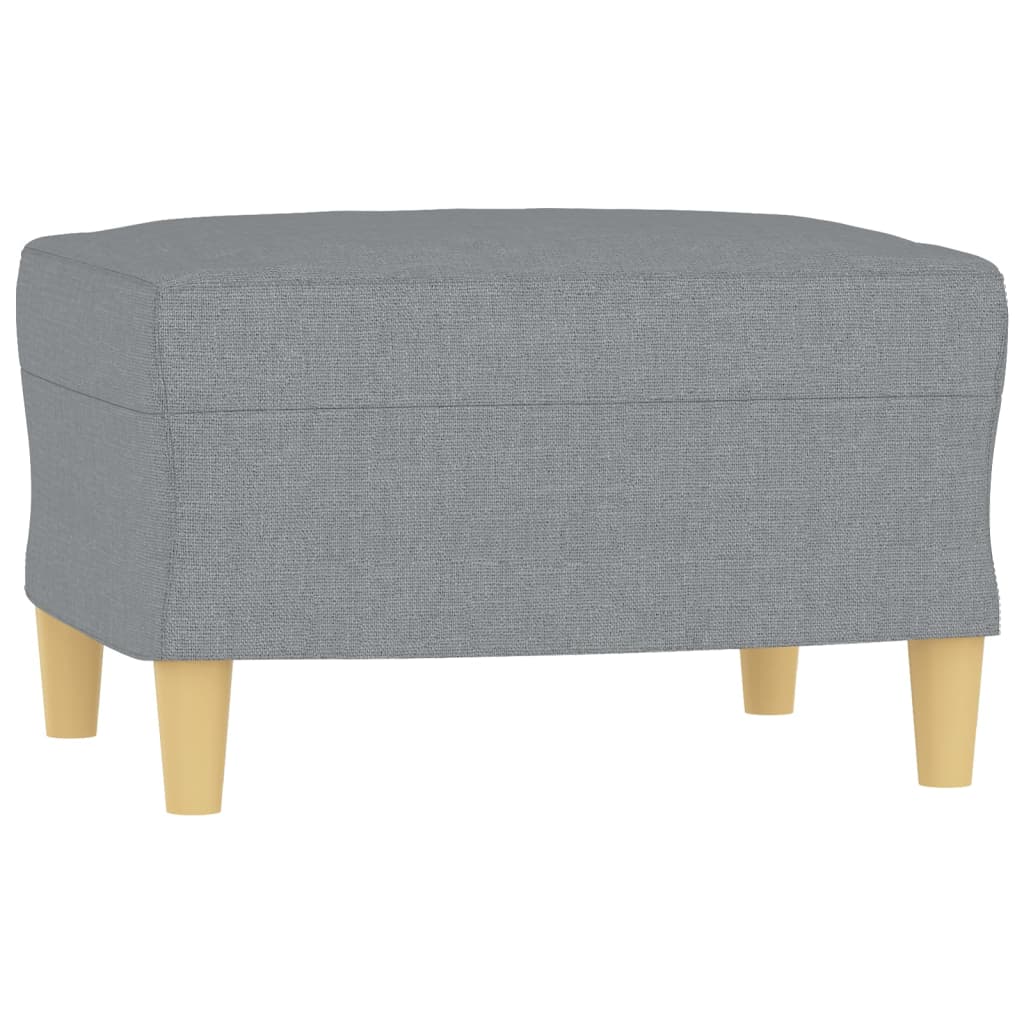 vidaXL Sessel mit Hocker Hellgrau 60 cm Stoff