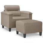 vidaXL Sessel mit Hocker Taupe 60 cm Mikrofasergewebe