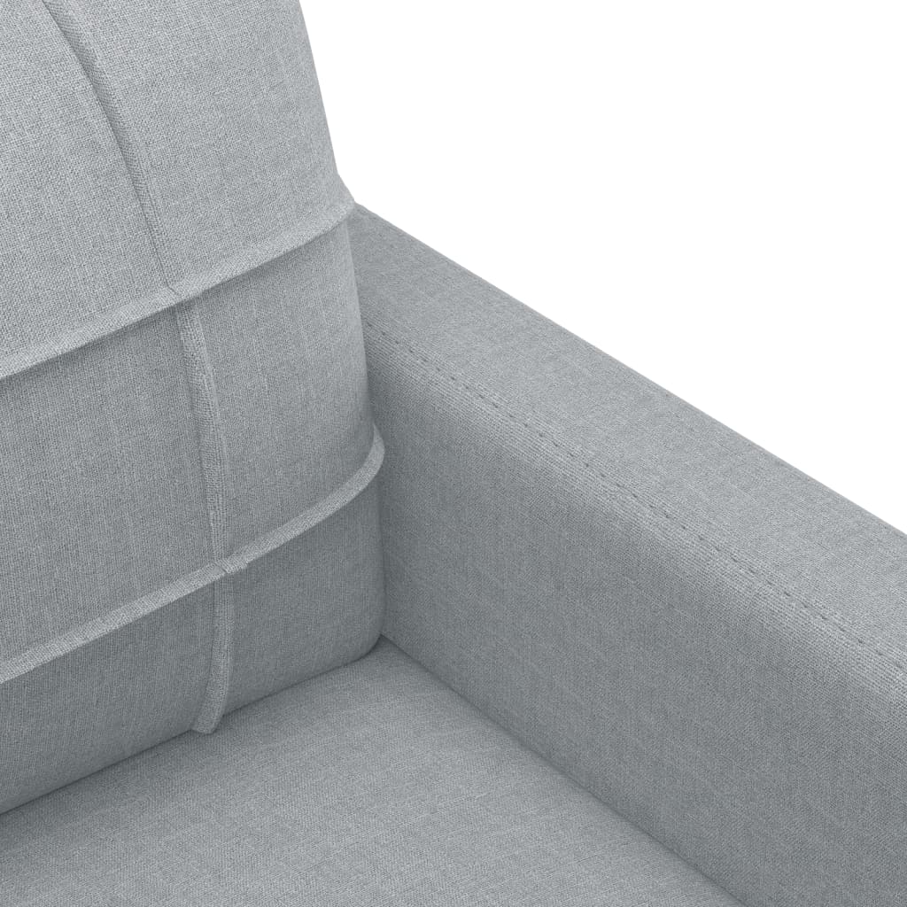 vidaXL 3-tlg. Sofagarnitur mit Kissen Hellgrau Stoff