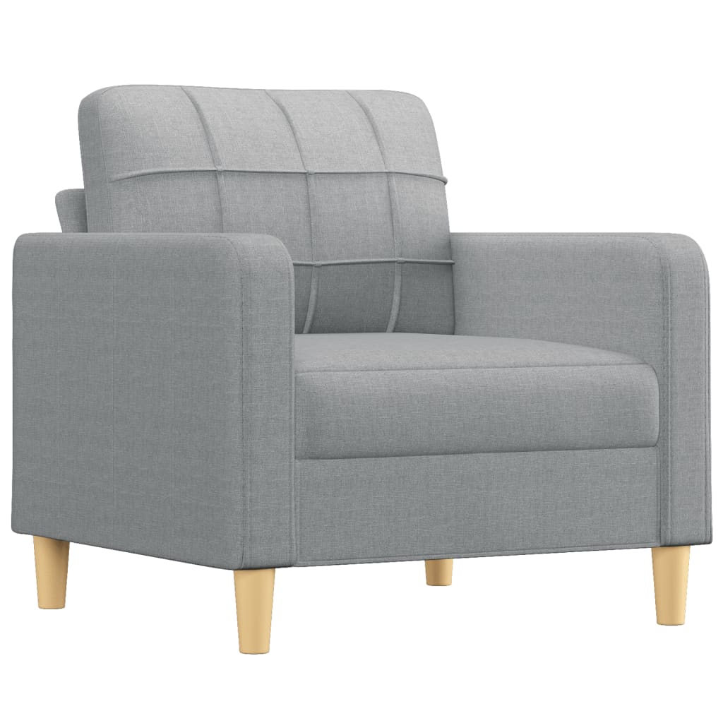 vidaXL 4-tlg. Sofagarnitur mit Kissen Hellgrau Stoff