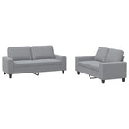 vidaXL 2-tlg. Sofagarnitur Hellgrau Stoff