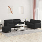 vidaXL 3-tlg. Sofagarnitur Schwarz Kunstleder