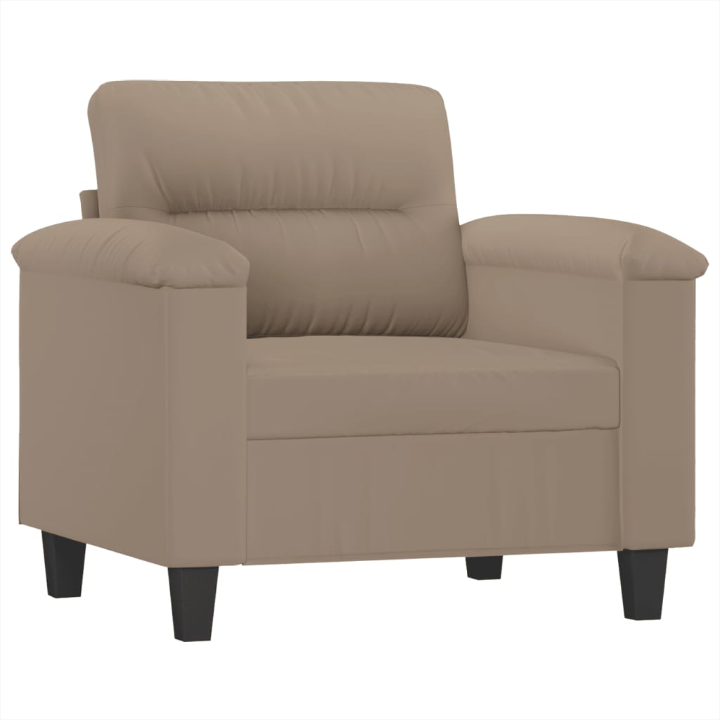 vidaXL 4-tlg. Sofagarnitur mit Kissen Taupe Mikrofasergewebe