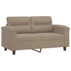 vidaXL 2-tlg. Sofagarnitur mit Kissen Taupe Mikrofasergewebe