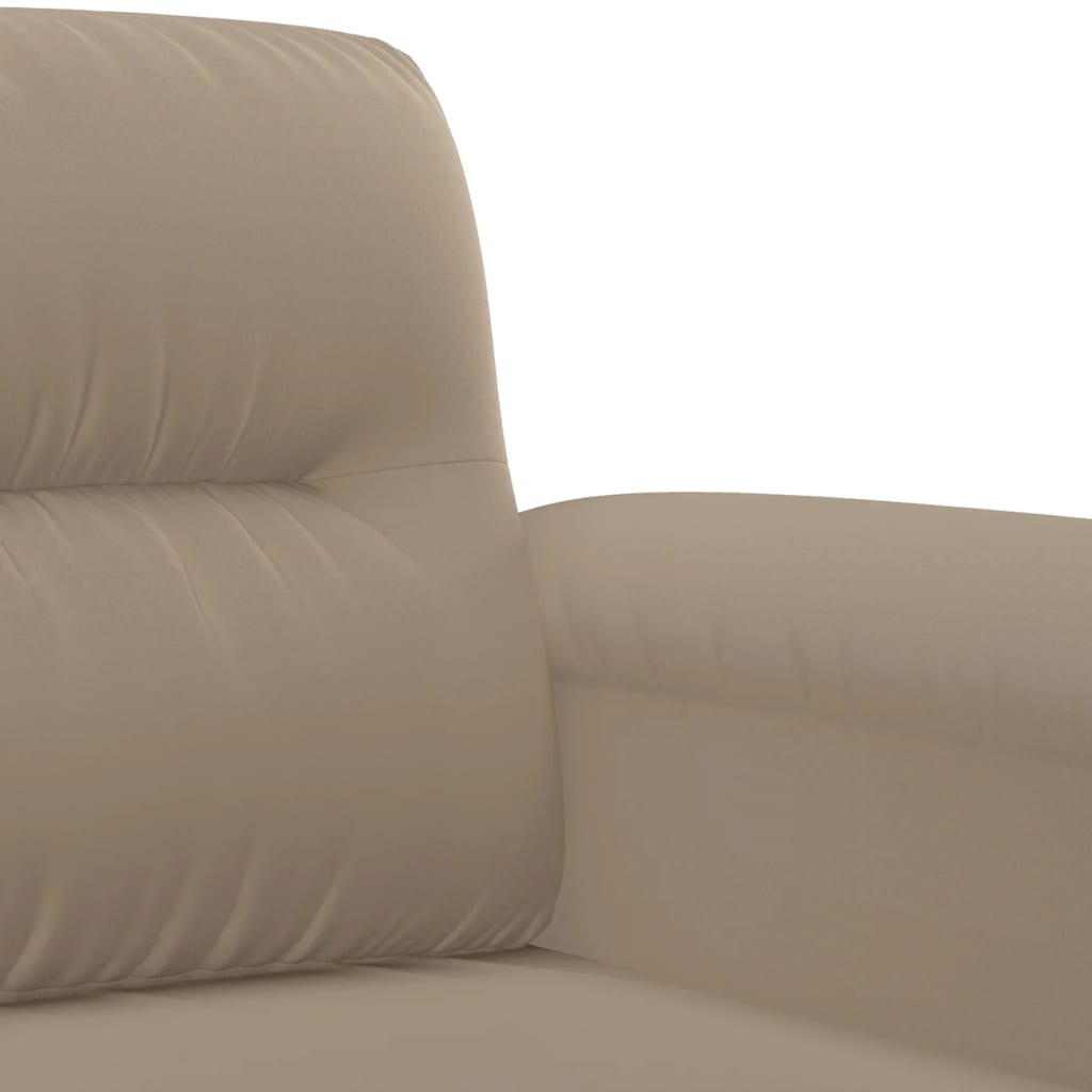 vidaXL 2-tlg. Sofagarnitur mit Kissen Taupe Mikrofasergewebe