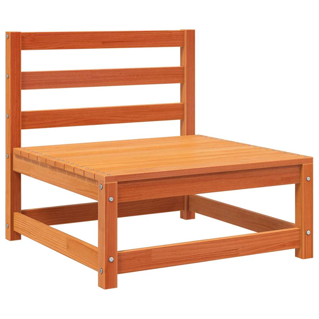 vidaXL Gartensofas ohne Armlehnen 2 Stk. Wachsbraun Massivholz Kiefer
