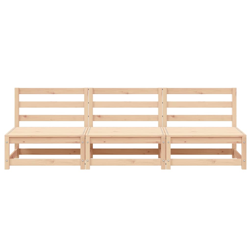 vidaXL Gartensofas ohne Armlehnen 3 Stk. 70x70x67 cm Massivholz Kiefer