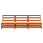 vidaXL Gartensofas ohne Armlehnen 3 Stk. Wachsbraun Massivholz Kiefer