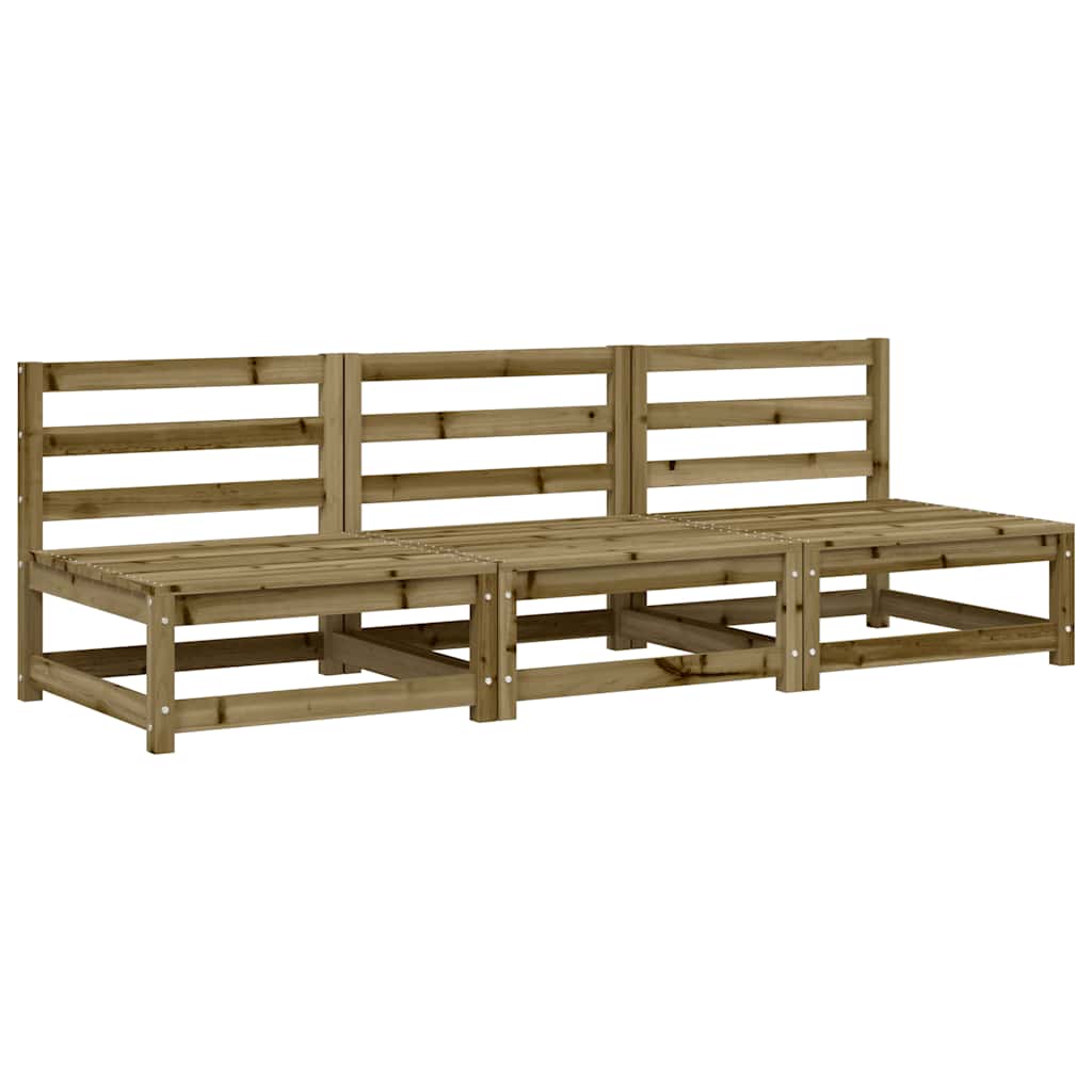 vidaXL Gartensofas ohne Armlehnen 3 Stk. 70x70x67 cm Kiefernholz