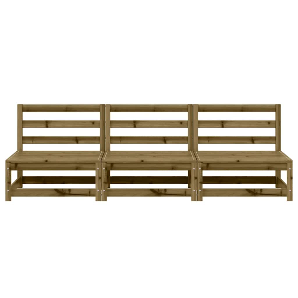 vidaXL Gartensofas ohne Armlehnen 3 Stk. 70x70x67 cm Kiefernholz