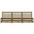 vidaXL Gartensofas ohne Armlehnen 3 Stk. 70x70x67 cm Kiefernholz