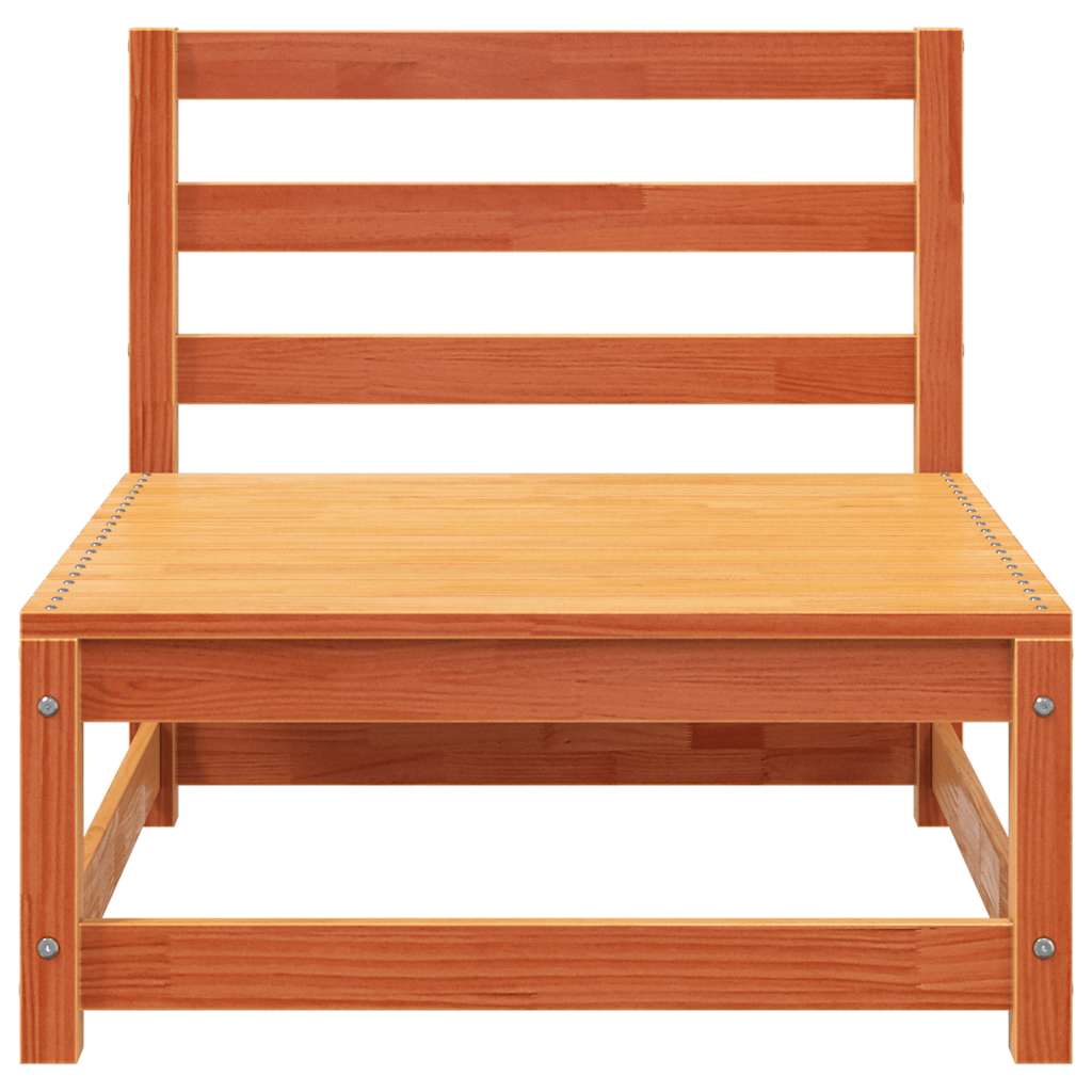 vidaXL Gartensofa 2-Sitzer Wachsbraun Massivholz Kiefer