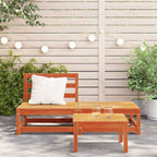 vidaXL Gartensofa ohne Armlehnen mit Fußhocker Wachsbraun Kiefernholz