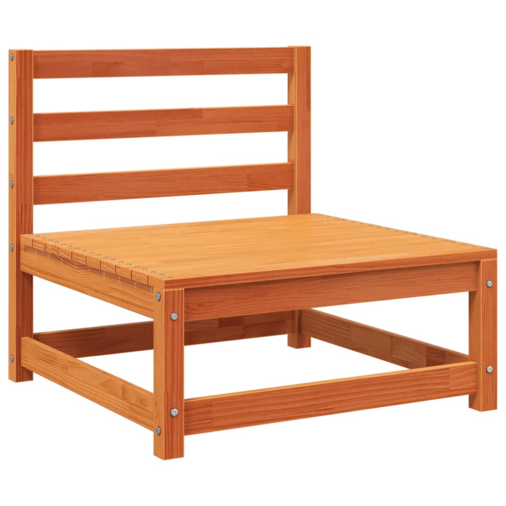 vidaXL Gartensofa ohne Armlehnen mit Fußhocker Wachsbraun Kiefernholz