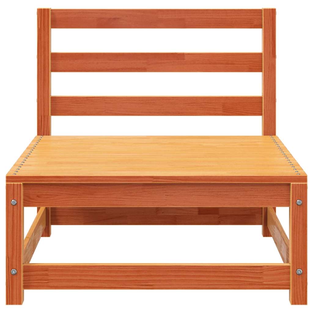 vidaXL Gartensofa ohne Armlehnen mit Fußhocker Wachsbraun Kiefernholz