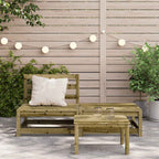 vidaXL Gartensofa ohne Armlehnen mit Hocker Kiefernholz Imprägniert