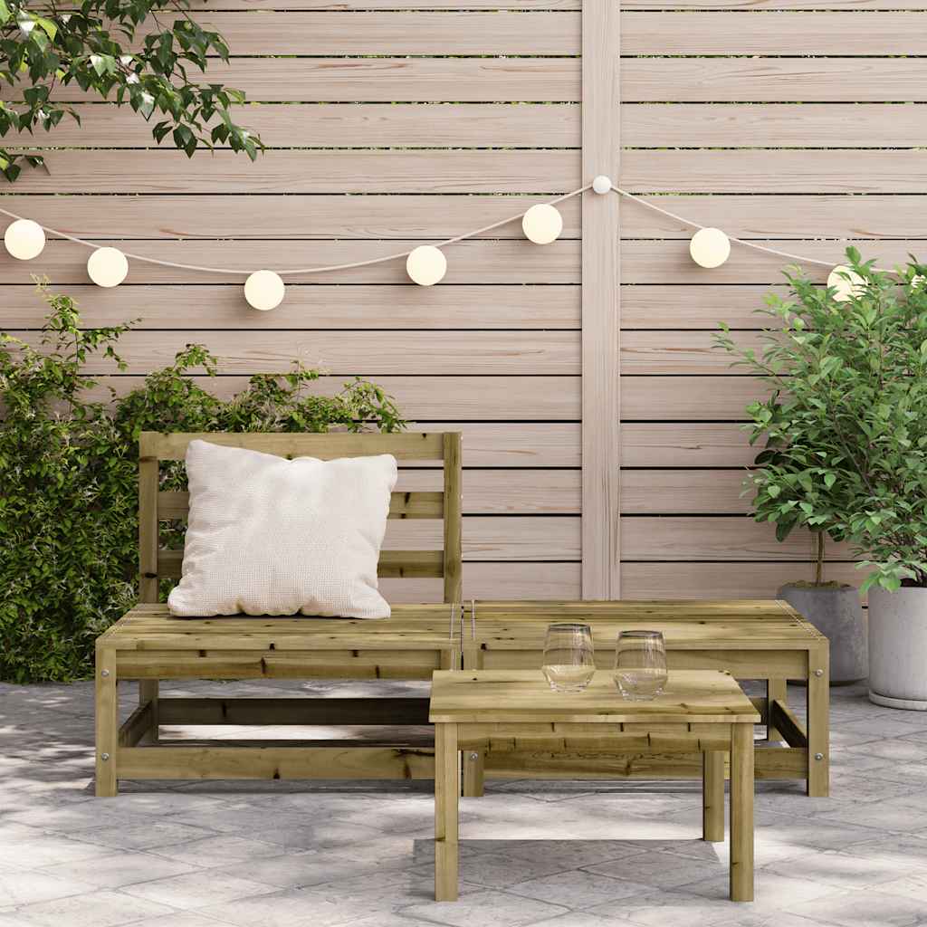 vidaXL Gartensofa ohne Armlehnen mit Hocker Kiefernholz Imprägniert