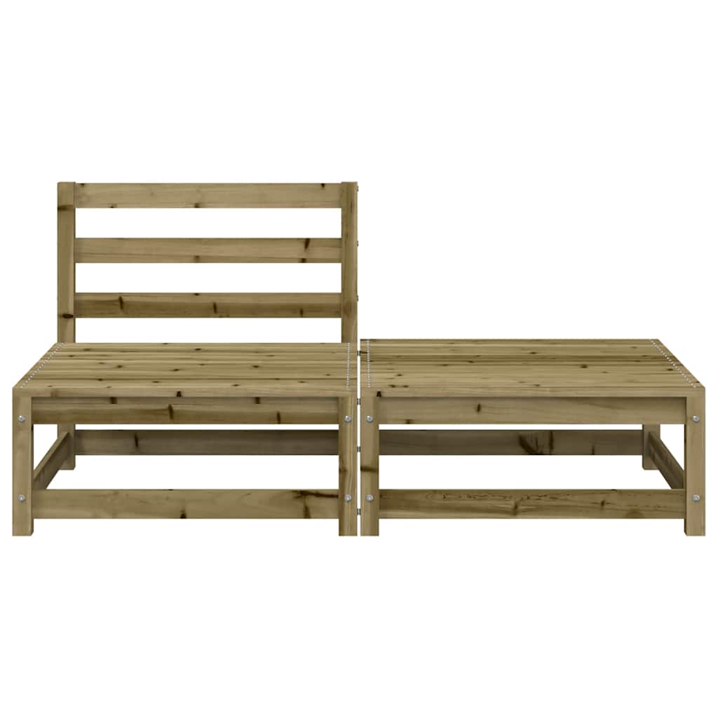 vidaXL Gartensofa ohne Armlehnen mit Hocker Kiefernholz Imprägniert
