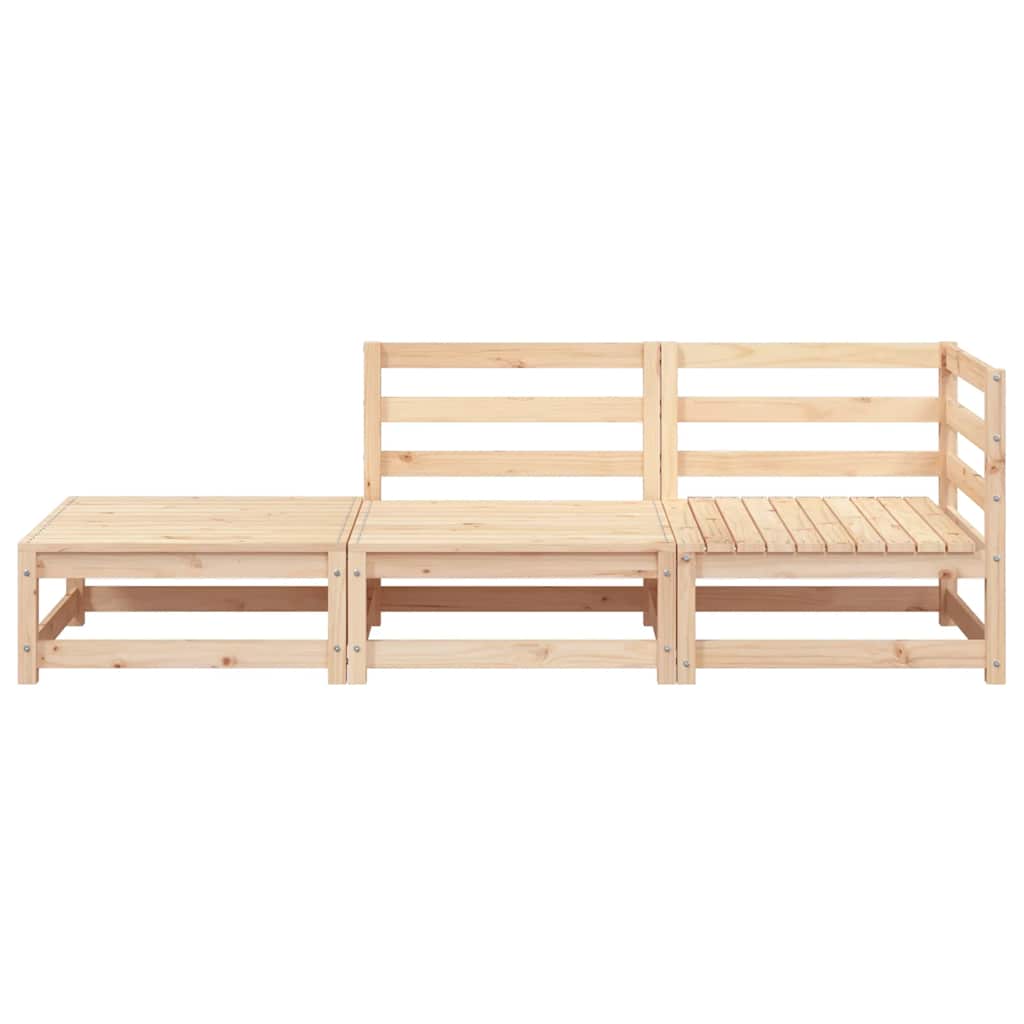 vidaXL Gartensofa mit Fußhocker 2-Sitzer Massivholz Kiefer