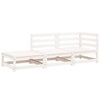 vidaXL Gartensofa mit Hocker 2-Sitzer Weiß Massivholz Kiefer