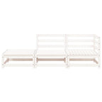 vidaXL Gartensofa mit Hocker 2-Sitzer Weiß Massivholz Kiefer