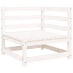 vidaXL Gartensofa mit Hocker 2-Sitzer Weiß Massivholz Kiefer