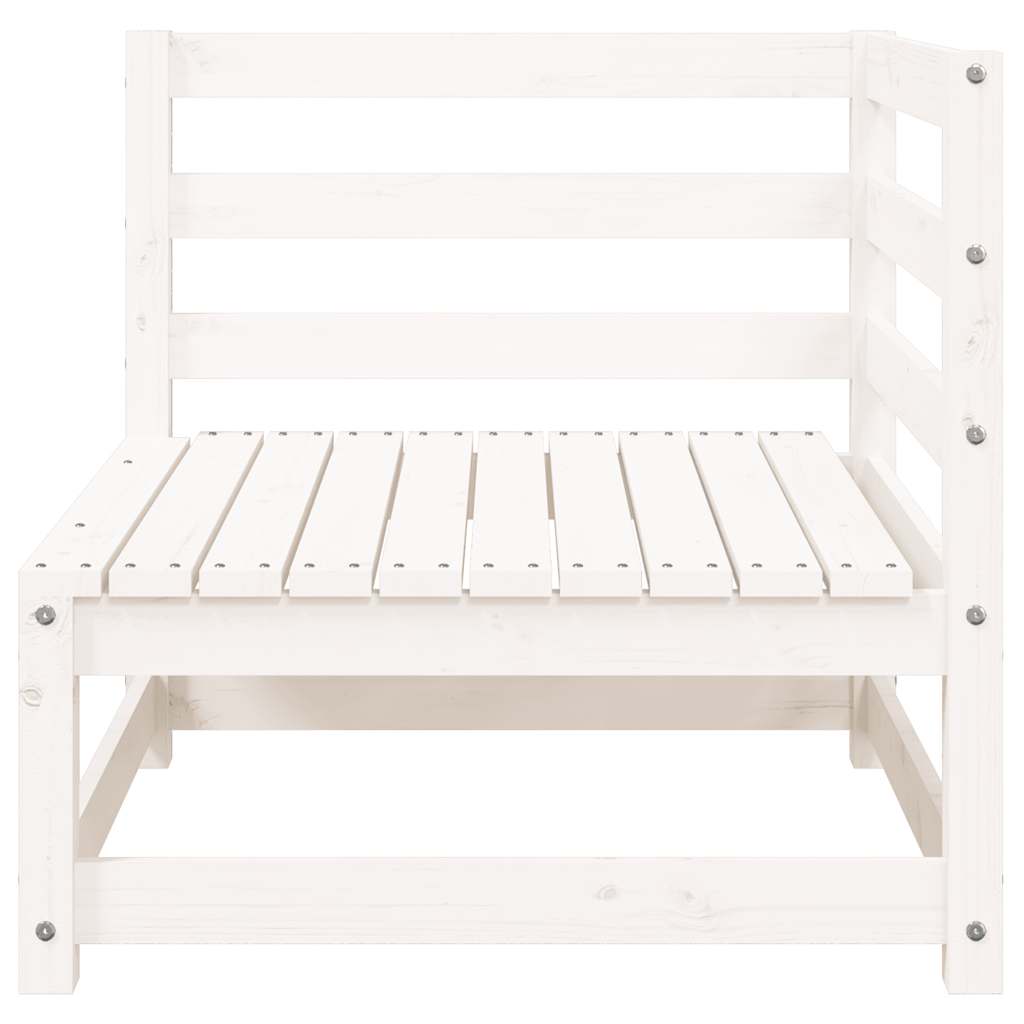 vidaXL Gartensofa mit Hocker 2-Sitzer Weiß Massivholz Kiefer