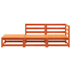 vidaXL Gartensofa mit Fußhocker 2-Sitzer Wachsbraun Massivholz Kiefer