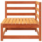 vidaXL Gartensofa mit Fußhocker 2-Sitzer Wachsbraun Massivholz Kiefer