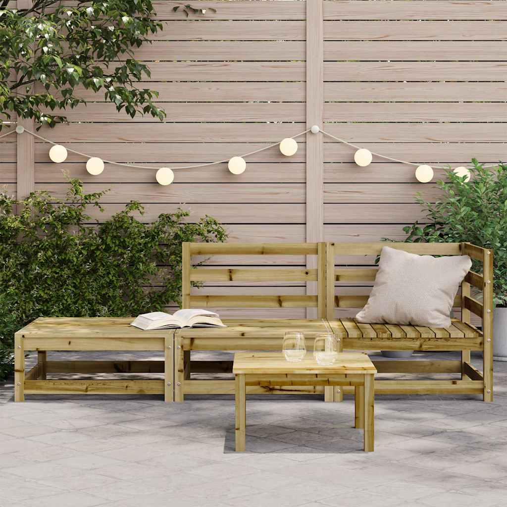 vidaXL Gartensofa mit Hocker 2-Sitzer Kiefernholz Imprägniert