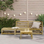 vidaXL Gartensofa mit Hocker 2-Sitzer Kiefernholz Imprägniert