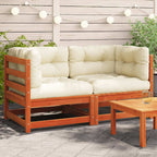 vidaXL Garten-Ecksofas mit Kissen 2 Stk. Wachsbraun Massivholz Kiefer