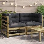 vidaXL Garten-Ecksofas mit Kissen 2 Stk. Kiefernholz Imprägniert