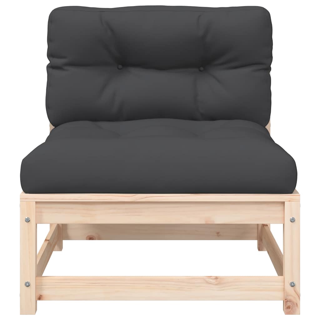 vidaXL Gartensofa ohne Armlehnen mit Kissen Massivholz Kiefer