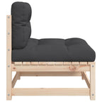 vidaXL Gartensofa ohne Armlehnen mit Kissen Massivholz Kiefer