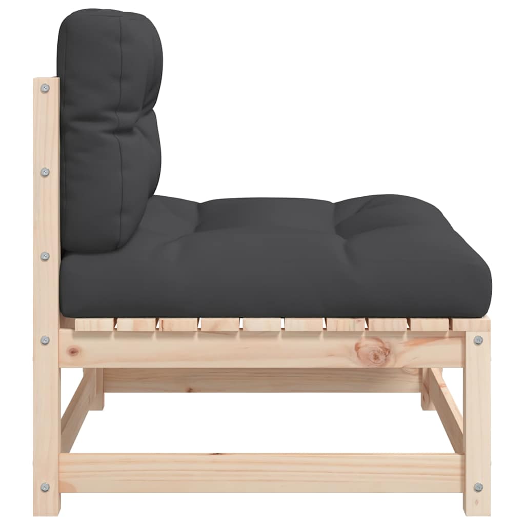 vidaXL Gartensofa ohne Armlehnen mit Kissen Massivholz Kiefer