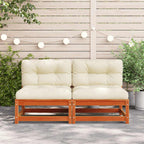 vidaXL Gartensofa ohne Armlehnen mit Kissen Wachsbraun Kiefernholz