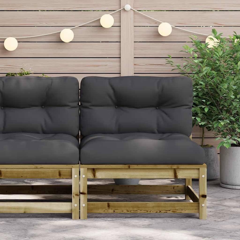 vidaXL Gartensofa ohne Armlehnen mit Kissen Kiefernholz Imprägniert